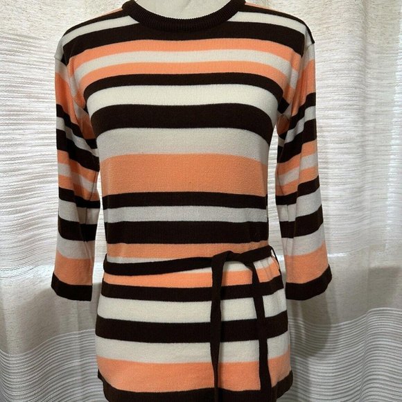 Tops Vintage Kmart Y2k Pullover Sweater Top Orangebrownwhite 10